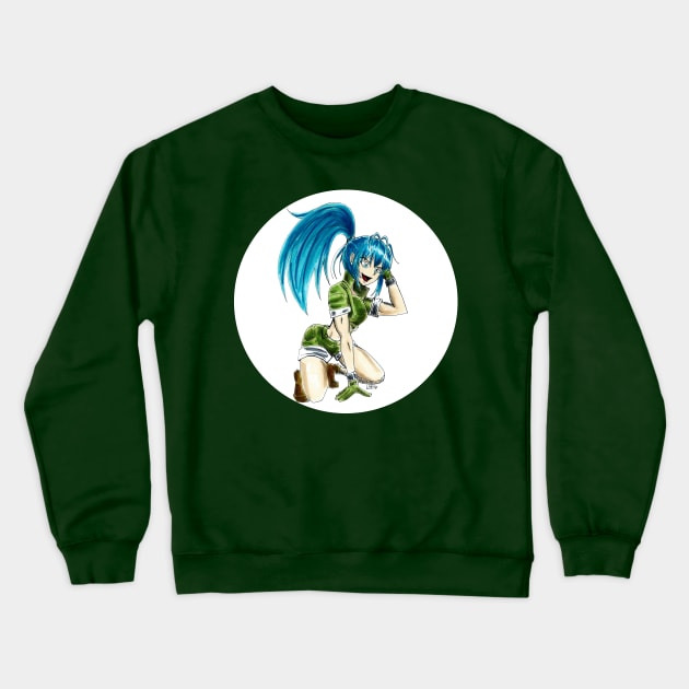 leona the military leader in kof Crewneck Sweatshirt by jorge_lebeau